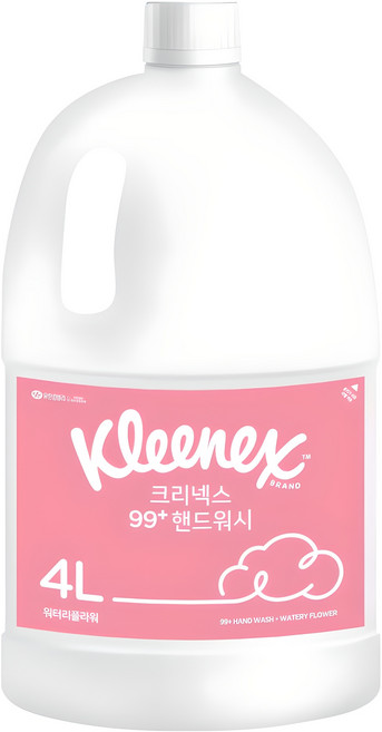 크리넥스 99+ 거품형 핸드워시 워터리플라워 리필, 4L, 1개