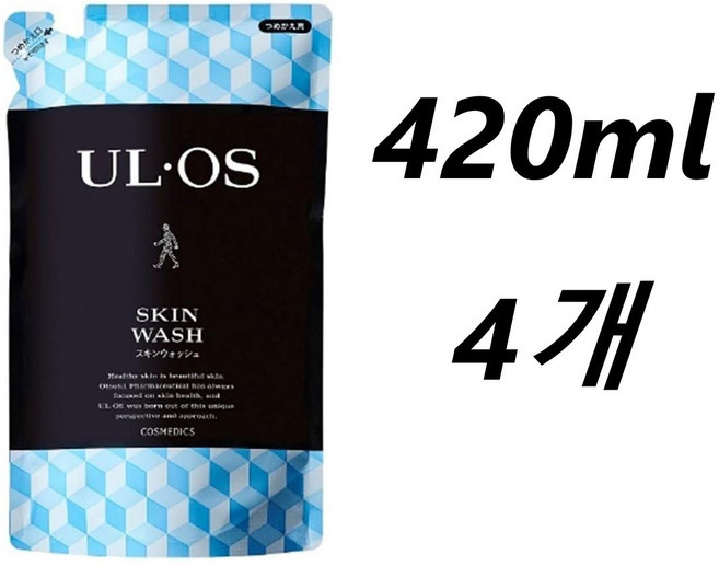 일본 우르오스(UROS) 바디 워시&스킨 워시 올인원 클렌저 리필, 420ml, 4개