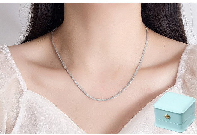 르떼르넬 JSNC003 Silver 럭셔리 스네이크 여자 실버 목걸이 은목걸이