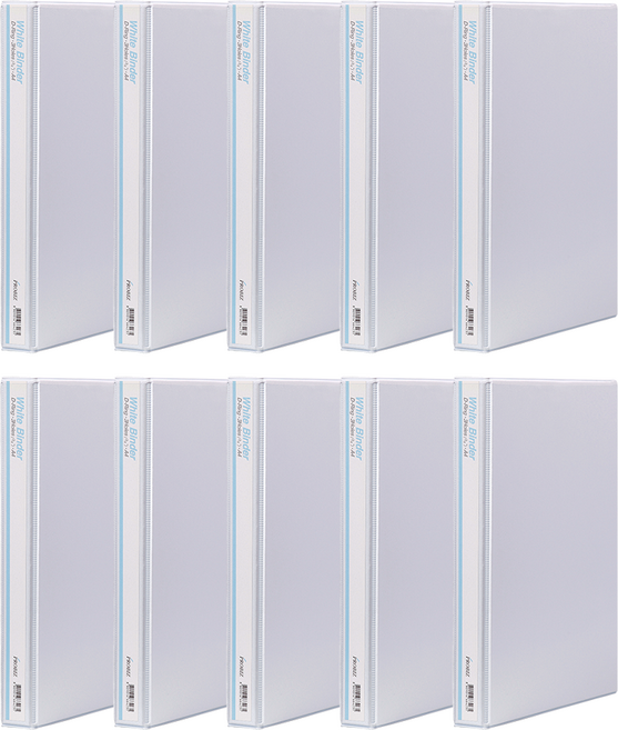 프로비즈 백색투명 3공 D링 바인더 2cm 화이트 투명, 10개, 화이트투명