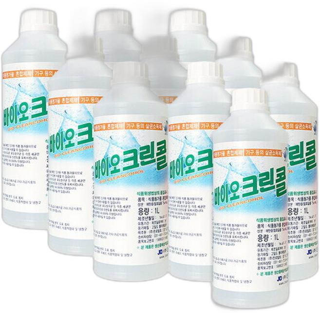 진로발효 살균소독75% 바이오크린콜, 10개, 1000ml
