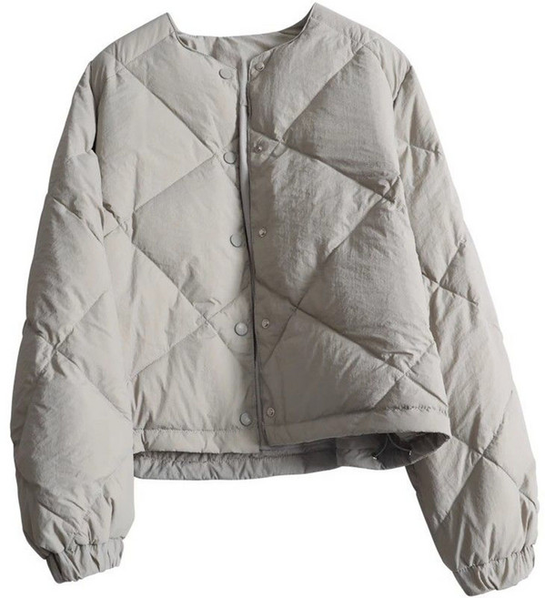 ROYALBELLE 여성 퀼팅 라운드넥 디자인 숏패딩 가볍고 따뜻한 패딩 자켓 V0101313