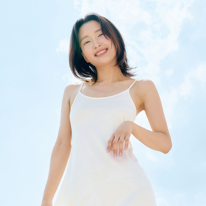 마른파이브 베이직 여성용 허그 인견 롱슬립