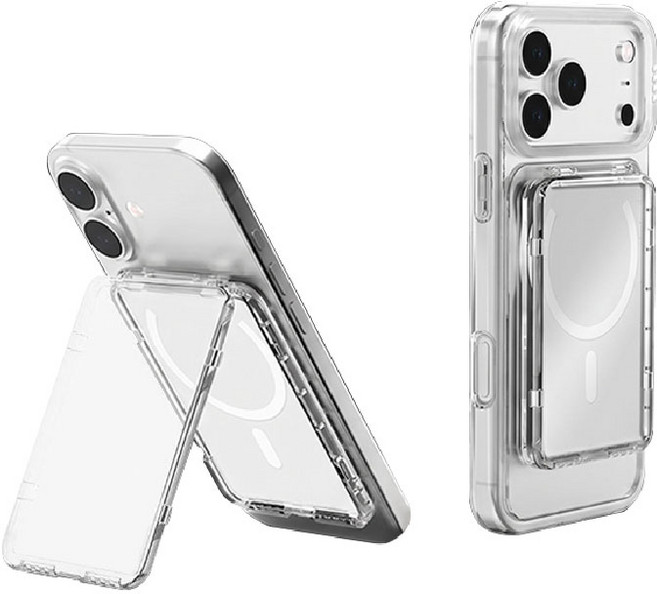 透明磁吸卡包支架 適用於 iPhone 手機殼 Magsafe 卡套, 透明款, 1個