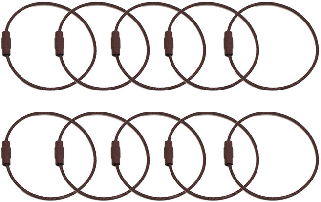 칼라와이어링 키링 열쇠고리, 10개, 브라운