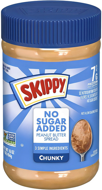 스키피 노 슈가 애디드 피넛 버터 스프레드 청키, 1개, 454g