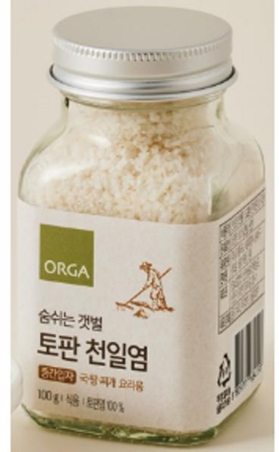 ORGA 숨쉬는 갯벌 토판 천일염 (중간입자), 100g, 17개
