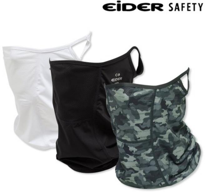 아이더 세이프티 쿨링 넥마스크 귀걸이형 스카프 자외선차단 마스크 냉감소재, 카키, 1개