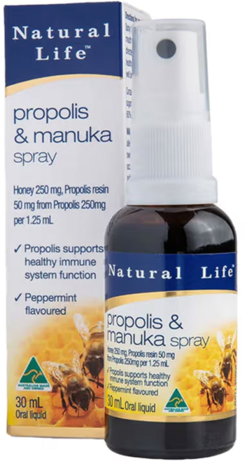 Natural Life 蜂膠噴劑 30ml 澳洲原裝進口 舒緩喉嚨不適 保持口氣清新, 1個