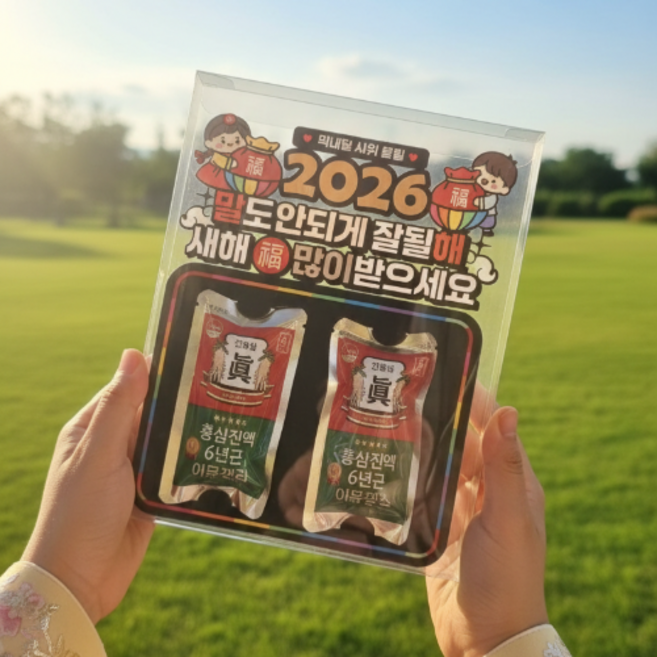 설 명절 선물 홍삼 인삼 용돈박스 현금 봉투 세뱃돈 DMV, 복주머니DMX, 1세트, 홍삼젤리2장
