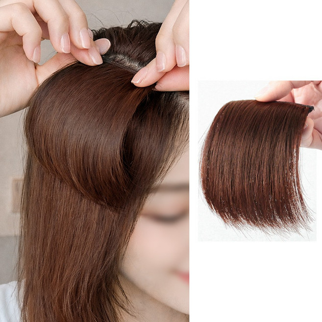 일호장신구 헤어 리프트 가발 피스 볼륨 옆머리 뒤통수 보정 여성 헤어피스 셀프 헤어 스타일링, 2개, 라이트브라운