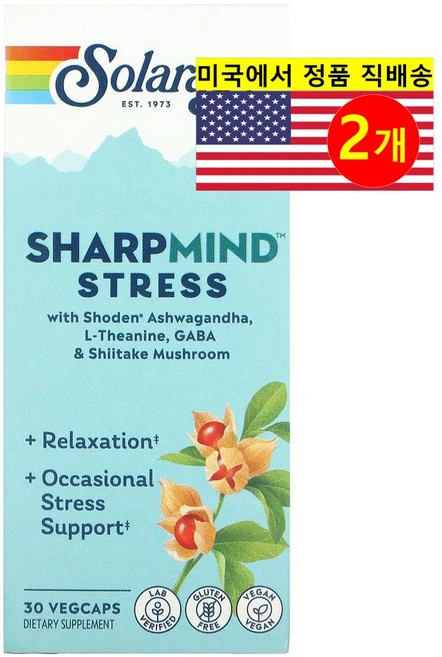 Solaray 솔라레이 샤프 마인드 스트레스 Sharp Mind Stress, 30정 - 쿠팡