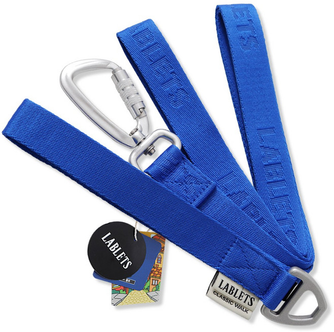 랩릿 강아지 리드줄 길이조절 핸즈프리, 클래식 블루, 1개