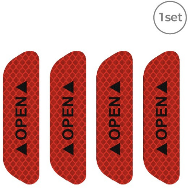 오토엘리트 안전하게 운전 차량용 야간반사스티커 4P, 레드, 4개