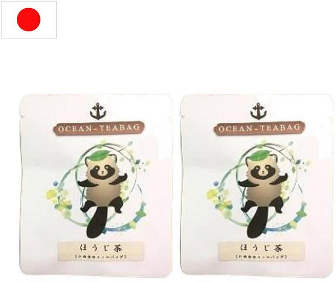 일본 오션 티백 ocean teabag 너구리 호지차 호우지차 호지티 4개입 2개, 10g
