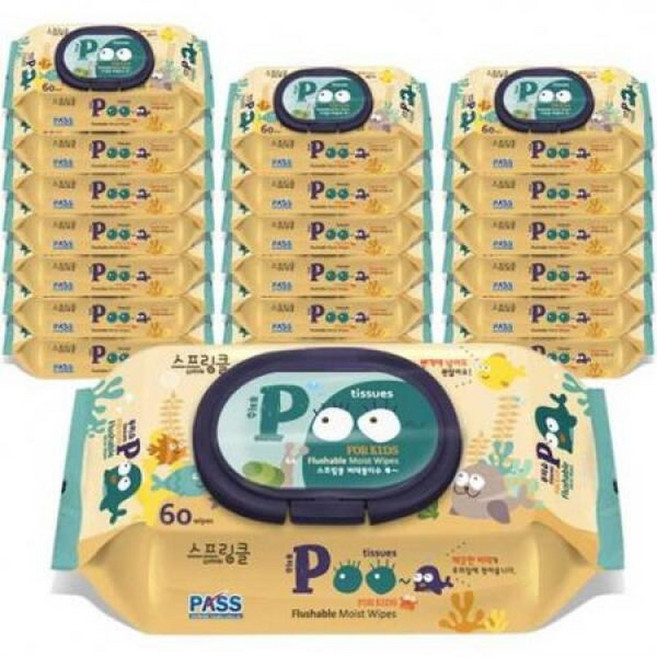 스프링클 푸티슈 비데물티슈 60매 20팩 one option, 70g, 20박스