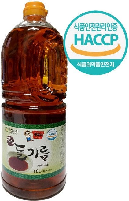 청정식품 HACCP 고소한 통들깨 100% 들기름 1.8L, 1개