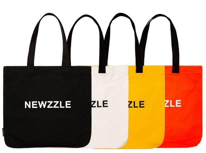 뉴즐 핸디 데일리 양면 디퍼런트 로고 에코백