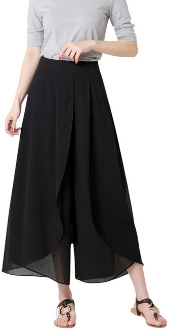 雪紡高腰闊腿褲裙 (薄款)