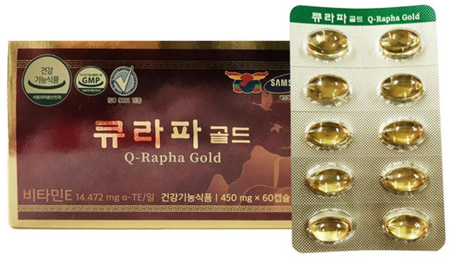 큐라파골드 비타민E 송침유 적송유, 60정, 1개 - 쿠팡