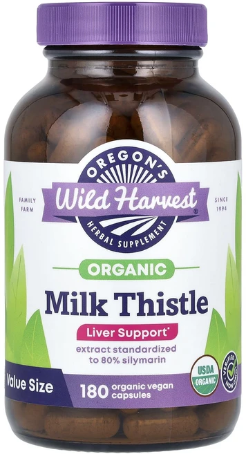 Oregon's Wild Harvest 유기농 밀크시슬 유기농 베지 캡슐 180정, OregonsWildHarvest유기농밀크시슬유기농베지, 1개 - 쿠팡