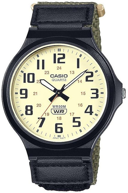 카시오 Casio 남성용 클래식 쿼츠 시계 레진 스트랩 블랙 20.15 (모델: MW240-1BV) 274899