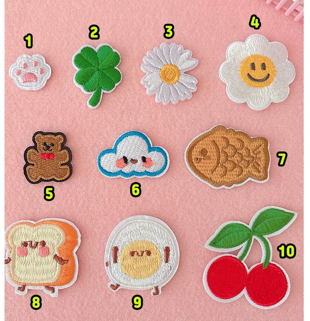 큐트 디자인 자수 패치 와펜(10종)