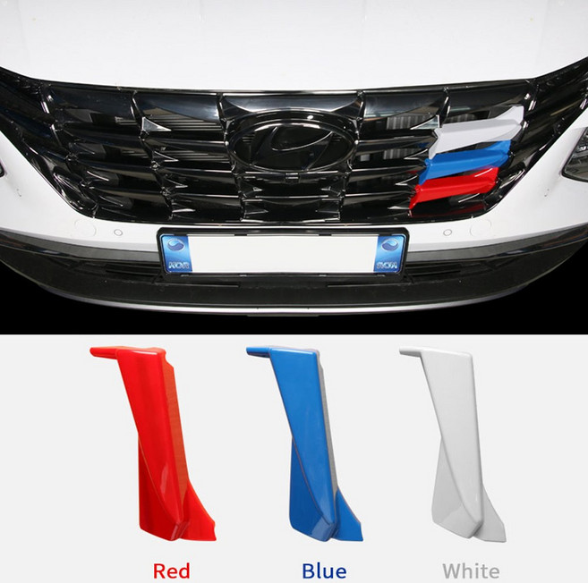 투싼NX4(21년~23년) 튜닝 그릴 커버 3색3P 그릴 포인트 커버 차량 익스테리어몰딩, 라인