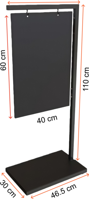 GAPINO 칠판 광고판 양면블랙보드 마트 카페 가격표 철골 블랙보드 입간판 가격표 메뉴네임판, 110cm x 46cm x 30cm