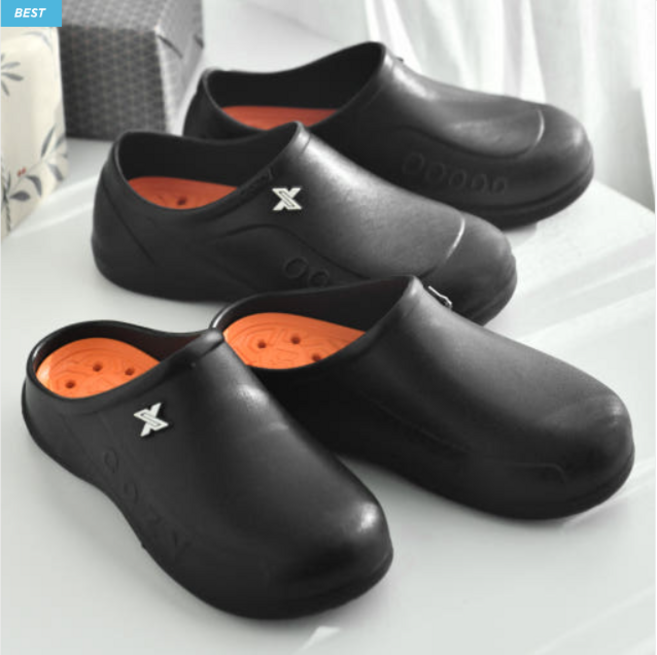 국내생산 CMYK 미끄럼방지 남녀공용 주방화 논슬립 주방신발 욕실 다용도 신발 슬리퍼 실내화 조리화, 1개, 블랙-주방 슬리퍼