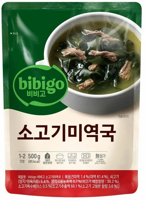 CJ 비비고 소고기 미역국 500g X 18개, 4개