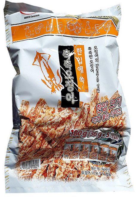 촉촉 오징어 36g x 5입, 5개