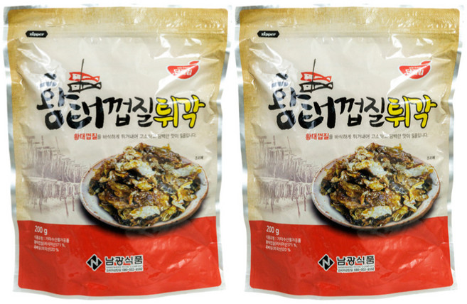 남광식품 황태 껍질 튀각, 200g, 2개