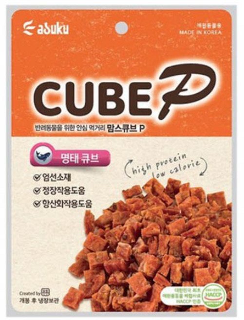 아스쿠 맘스큐브 60g 애견간식, 명태, 3개