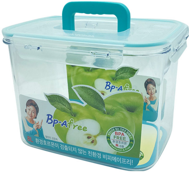 이지필림 BPA-FREE 프리 밀폐용기 김치통 8L 손잡이 대용량 투명 트라이탄 쌀보관통, 1개