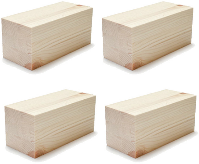 아이베란다 원목 목재 몽땅각재 가구다리 받침 부목 교구 DIY 교육용, 4개, 04_45x45x100mm 레드파인집성