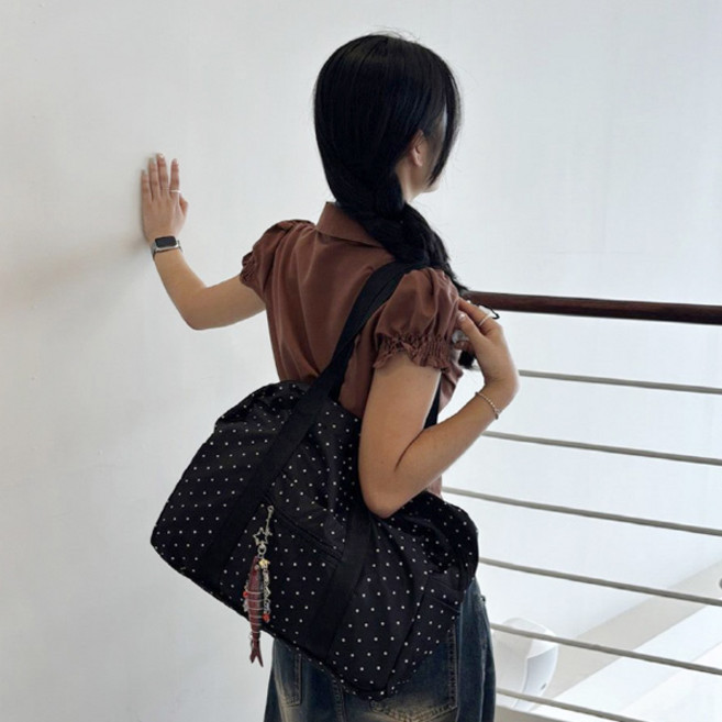 [라지&내추럴핏]라이트업클래식도트보스턴백