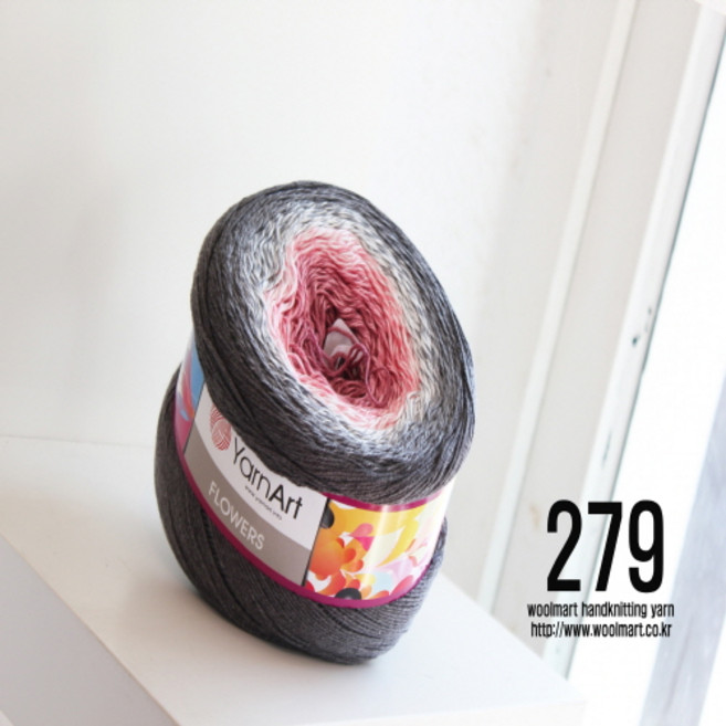 울마트 플라워 복합나염 뜨개실 털실, 279, 1개