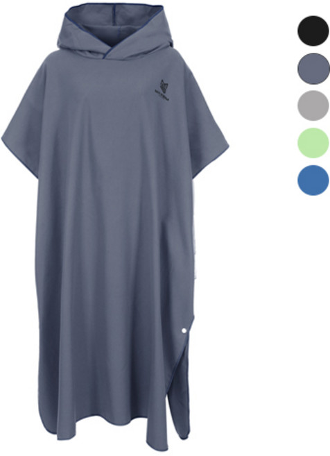 막심 스포츠 대형 비치타올 극세사 후드 판초타월, 다크그레이, 1개