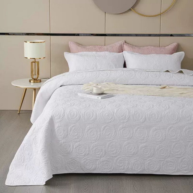 양면 베드 순면 이브리다, 로즈 플라워 화이트