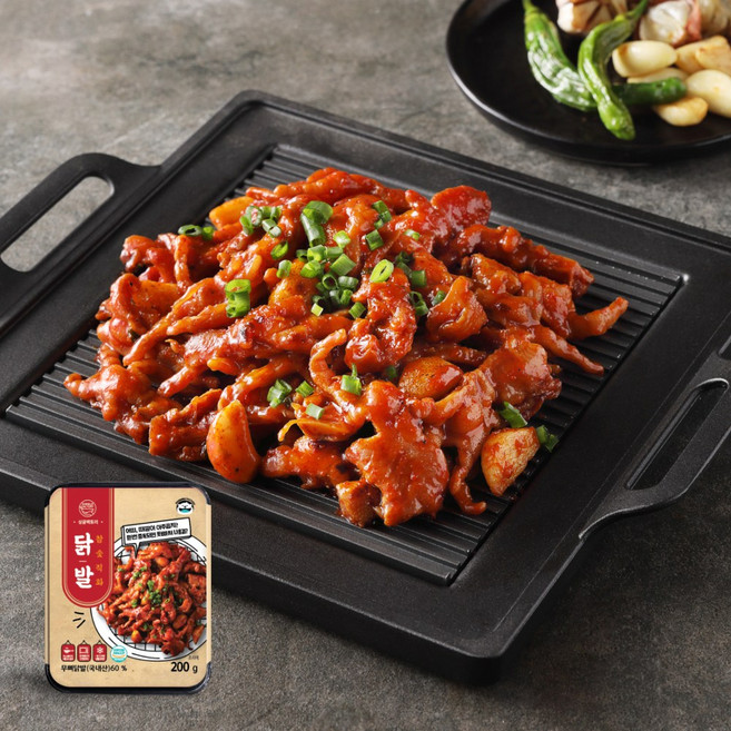 싱글팩토리 참숯 직화 닭발 200g 뼈없는닭발 야식 캠핑안주 무뼈닭발, 1개
