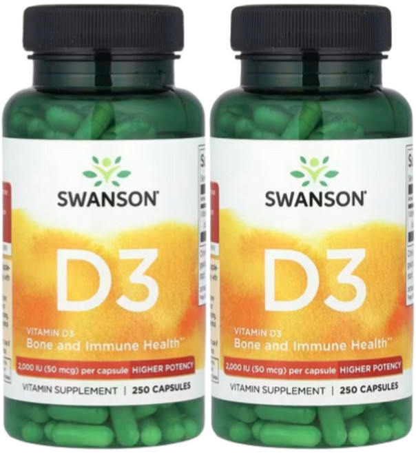 스완슨 비타민 Vitamin D3 2 000IU 250정 2개