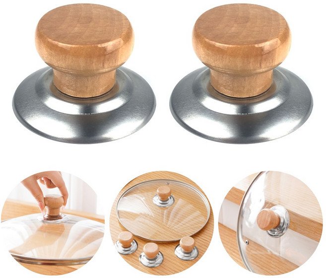 도나토르 원목 나무 냄비뚜껑 손잡이2p, 2개