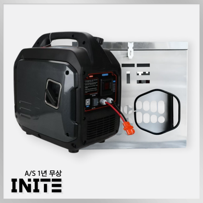 이니트 24v 발전기 자동시동 가솔린 휘발유 저전압 츄레라 무시동 에어컨, 1개, 카본블랙