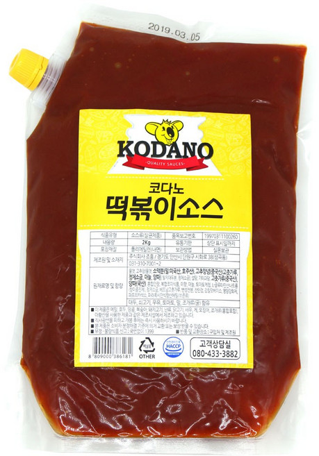 코다노 떡볶이 소스 2kg, 1개