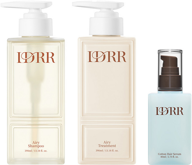 이드르르 에어리 샴푸 390ml+트리트먼트 390ml+코튼 헤어세럼 80ml, 1세트