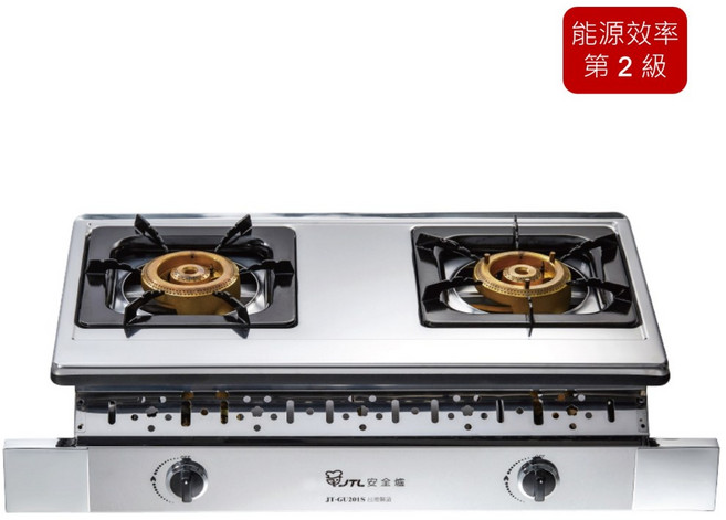 喜特麗 JT-GU201S 雙口嵌入爐 首創全尺寸清潔拉盤 零利率分期付款, 1個, JT-GU201S 天然氣,基本安裝