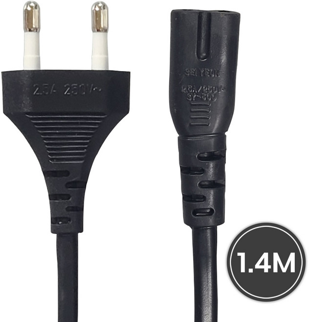 국산 2구 8자전원케이블 220V 노트북 전원케이블 1.4m, 1개