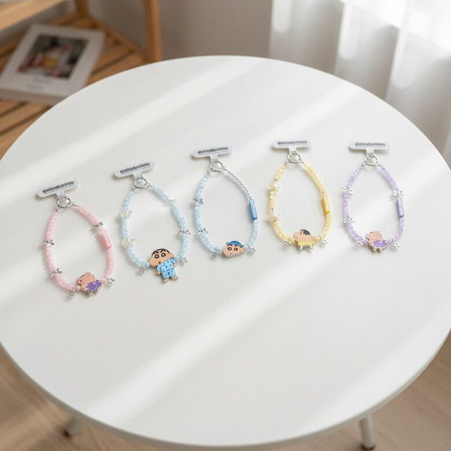 BenF Joy 짱구 핸드폰 별 스트랩 랜덤 캐릭터 휴대폰 줄 스마트폰 키링 목걸이 핸드 스트랩 포인트 악세사리 크레용신짱, 1개