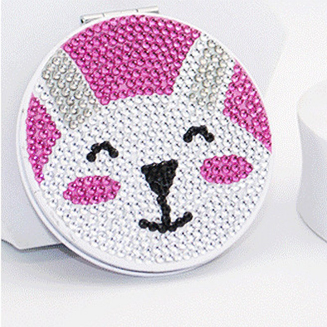 보석십자수 거울 만들기 DIY 비즈 규빅 양면원형 거울, 손거울세트(토끼), 1개